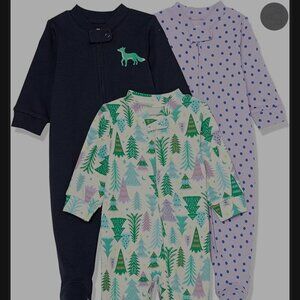 NWT 3 pajamas,Unisex Cotton Snug-Fit Footless / footed Sleeper